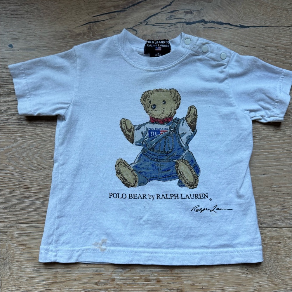 🔥RALPH LAUREN🔥POLO Bear baby sz 6-12 mo tshirt price firm!